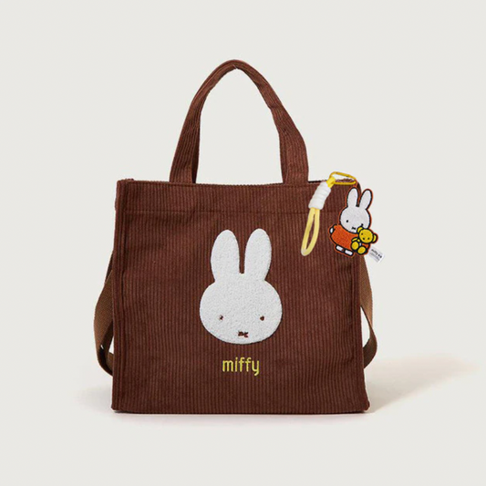 Brown Miffy Corduroy Tote Bag