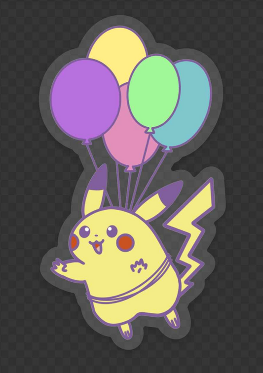 Hand-Drawn Flying Pikachu Decal Sticker