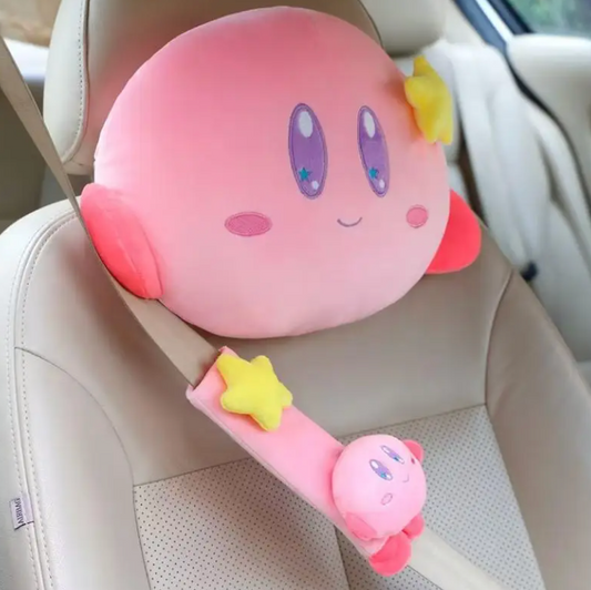 Nintendo Kirby Headrest + Seatbelt Cover Set