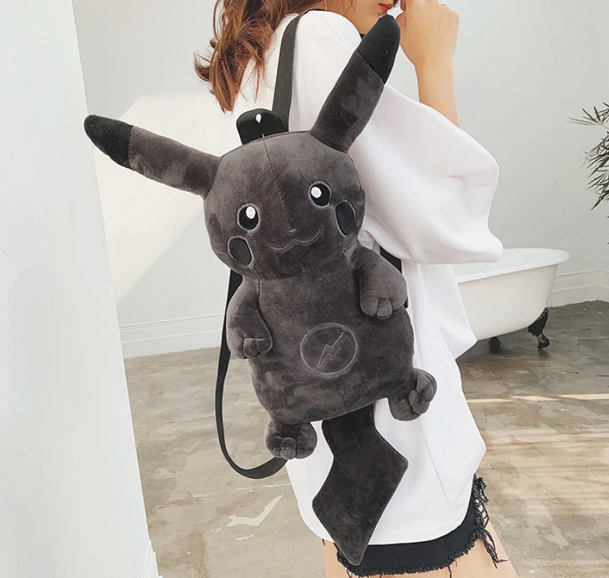 Dark Pikachu Plushie Backpack