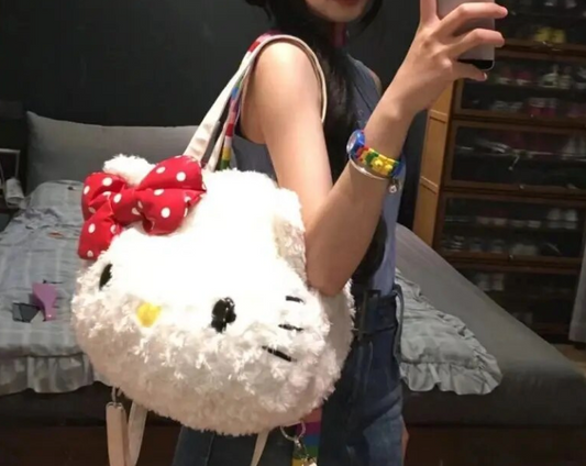 Fluffy Plushie Hello Kitty Bag