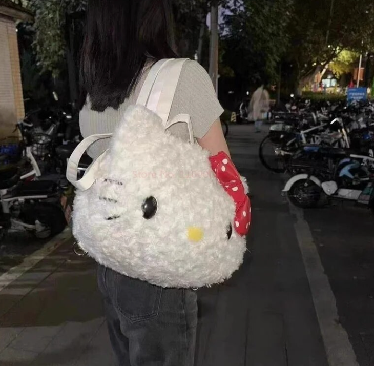 Fluffy Plushie Hello Kitty Bag
