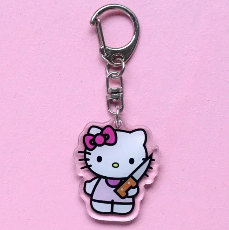 Cute Hello Kitty Knife Keychain