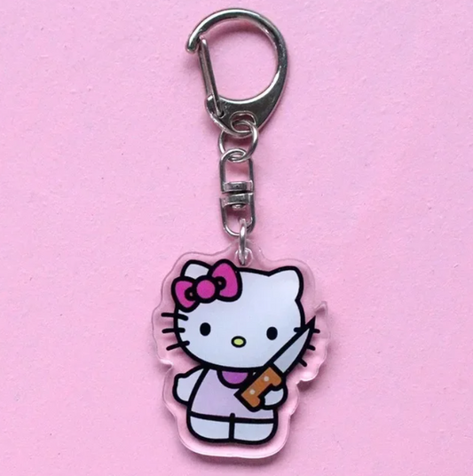 Cute Hello Kitty Knife Keychain