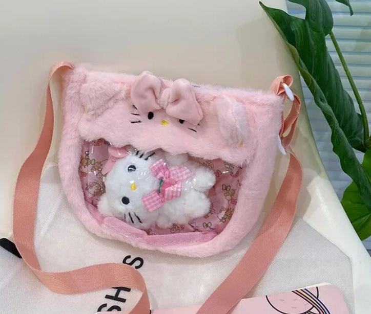 Sanrio Transparent Bags (plushie charms included)