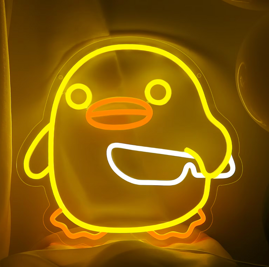 DUCKIE HOLDING KNIFE NEON SIGN