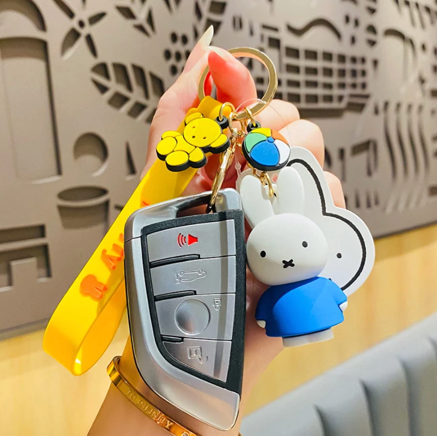 Japan Miffy Rabbit Macaron Keychain Squishy Soft Stress Relief Toy Kawaii  Rare